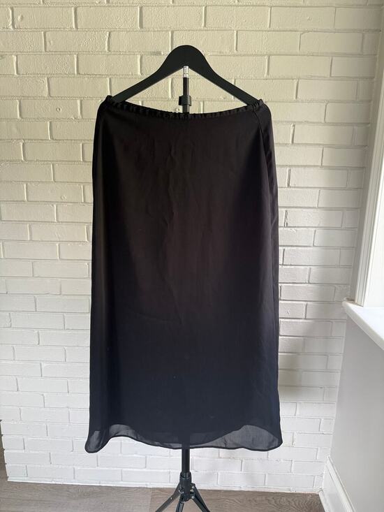 Vintage Dresses & Skirts - Vintage 90s Express Black Sheer Chiffon Maxi Skirt Long Minimalist 9/10